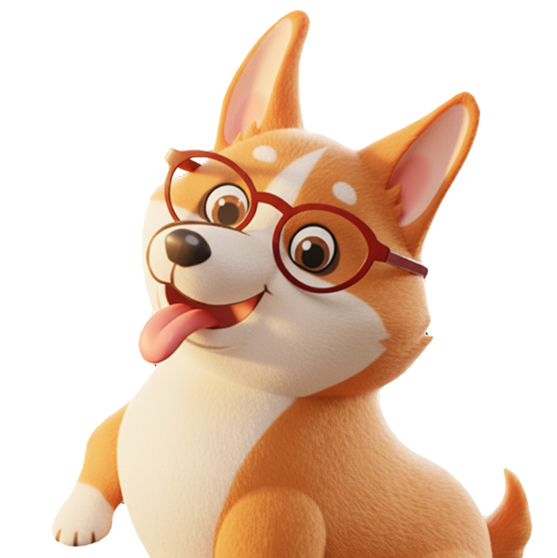 Веселые девочка и корги в очках и кепке